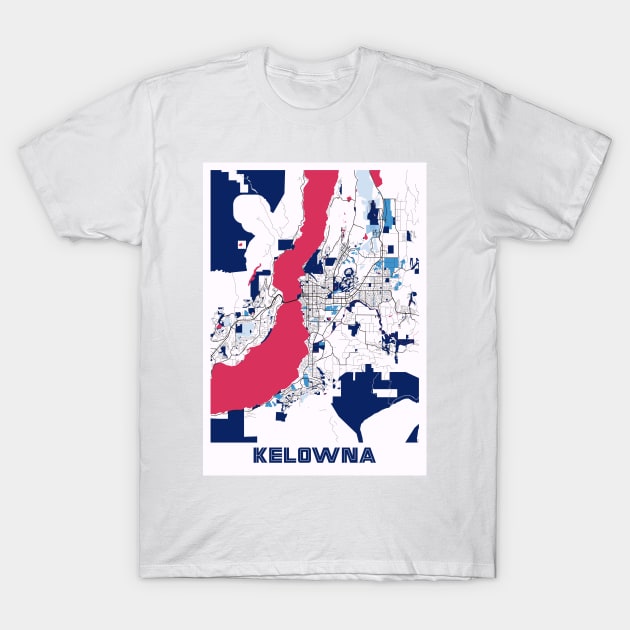 Kelowna - Canada MilkTea City Map T-Shirt by tienstencil